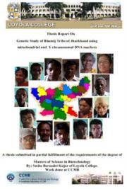 Thesis report on Genetic study of Bhumij Tribe of Jharkhand using mt DNA and Y chromosome DNA marker